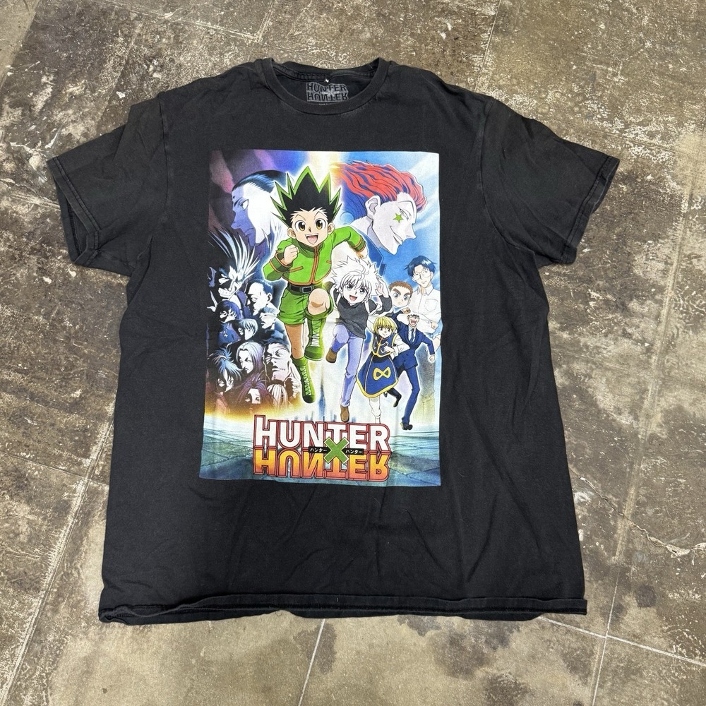 Hunter Hunter Shirt Mens Large Black Graphic Short Sleeve T-Shirt Anime Cartoon